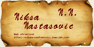 Nikša Nastasović vizit kartica